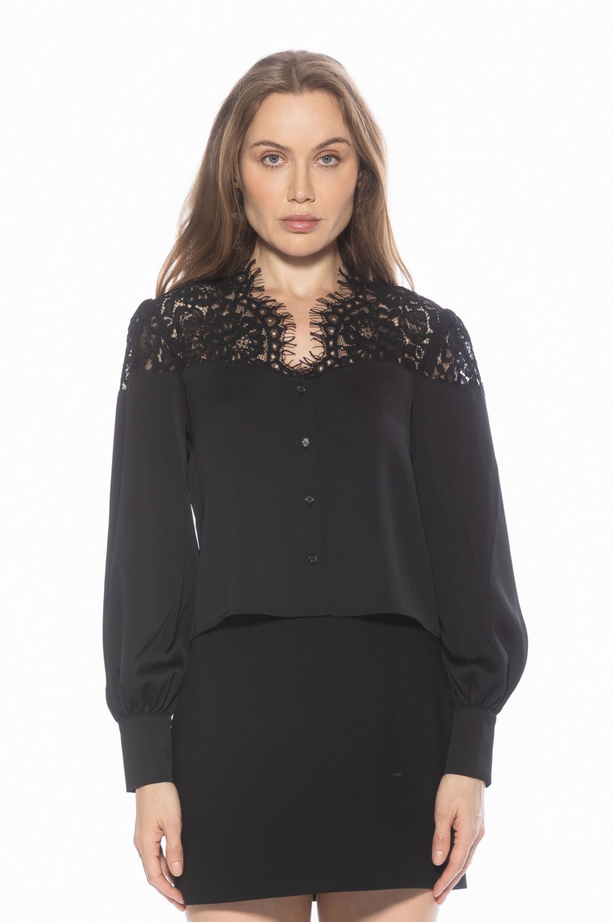 Bryne Lace Appique Silky Top