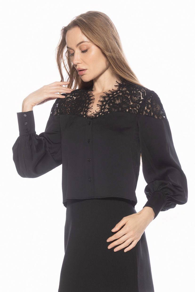 Bryne Lace Appique Silky Top