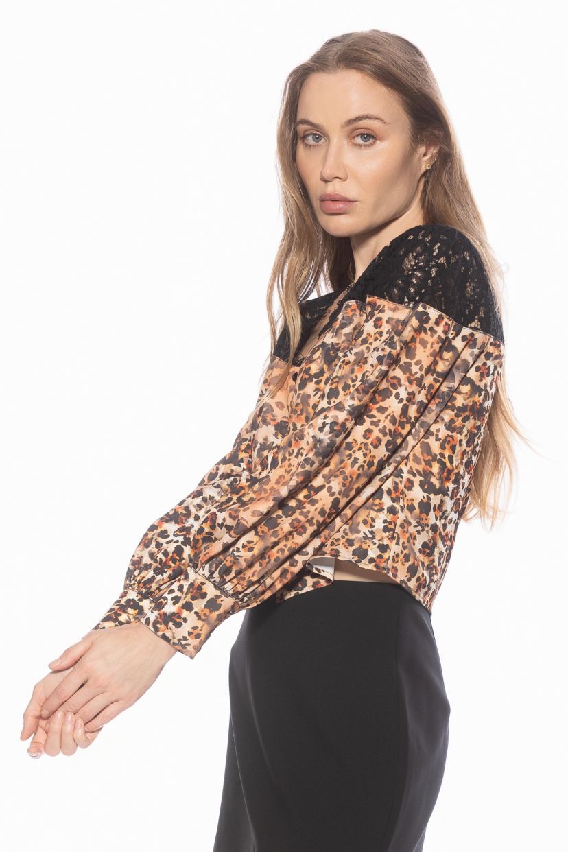 Bryne Lace Appique Silky Top