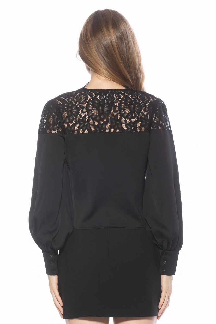 Bryne Lace Appique Silky Top