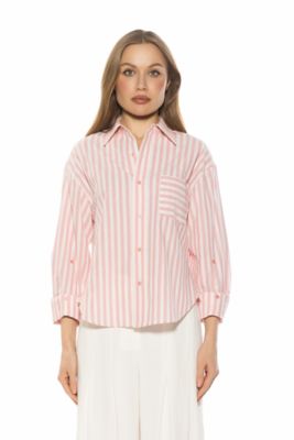 Alexia Admor Women's Tammi Boyfriend Oversized Shirt, Pink, XL