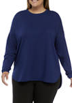 Plus Size Long Sleeve Baby Terry T-Shirt 