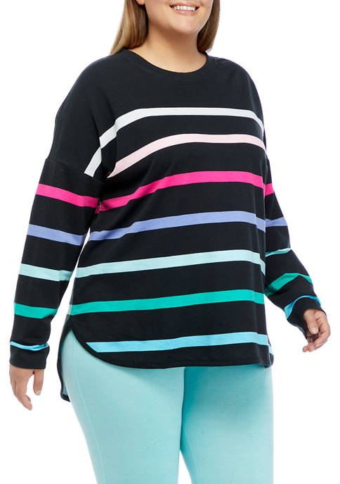 Plus Size Striped Baby Terry T-Shirt