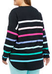 Plus Size Striped Baby Terry T-Shirt