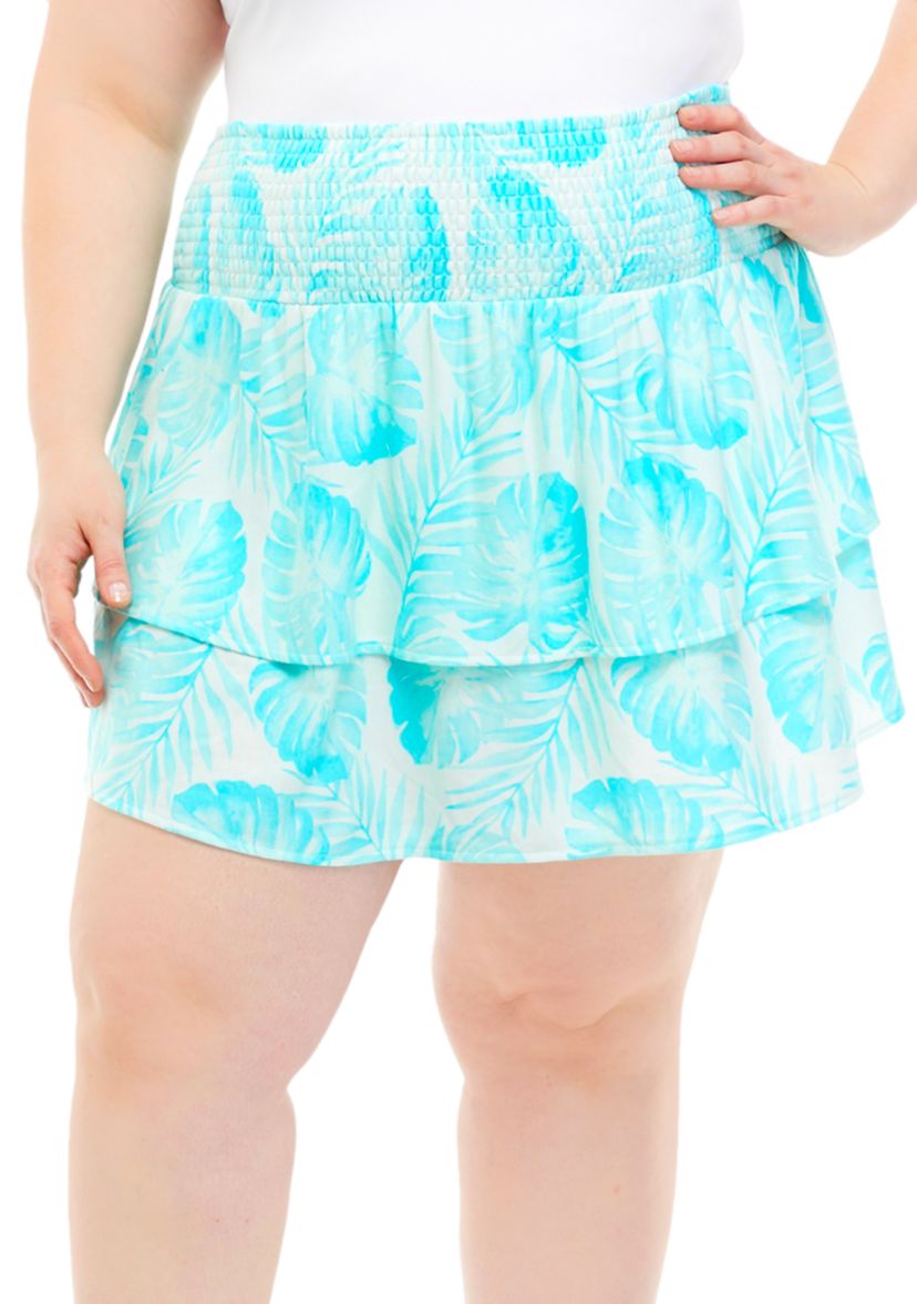 	  Plus Size Baby Terry Ruffle Skirt 