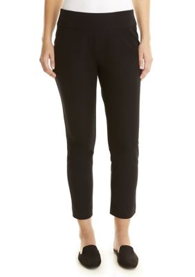 Crown & Ivy Women's Ashley Bi Stretch Pull On Pants - Short, Black, 10