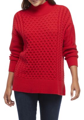 Crown & Ivy™ Women's Long Sleeve Animal Heart Sweater | belk