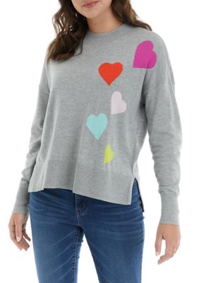 Crown & Ivy™ Women's Long Sleeve Cascade Heart Sweater | belk