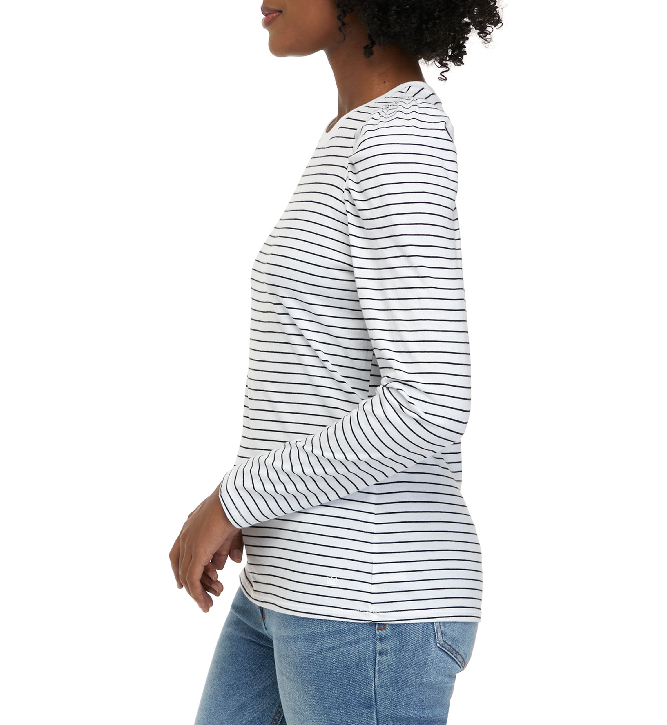 Womens Puff Sleeve Striped T-Shirt 