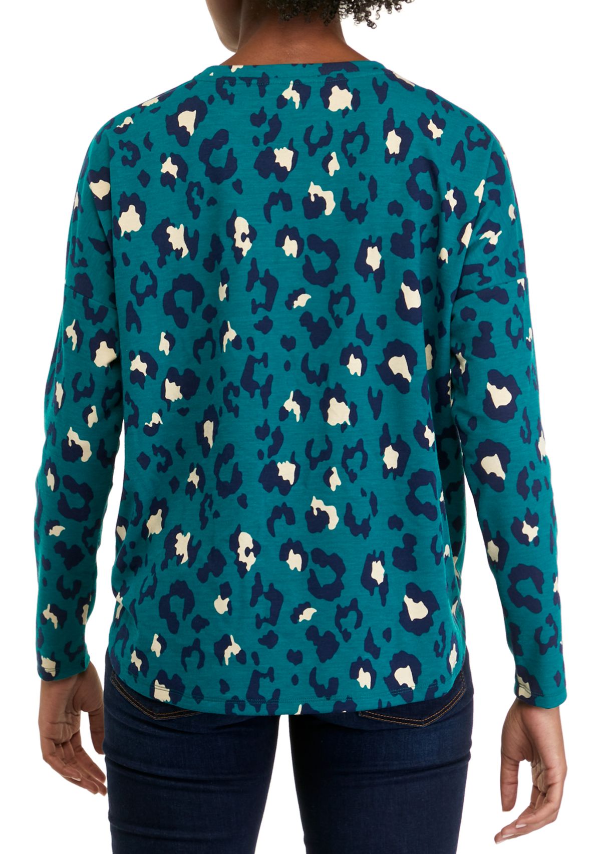 Womens Long Sleeve Baby Terry Printed T-Shirt