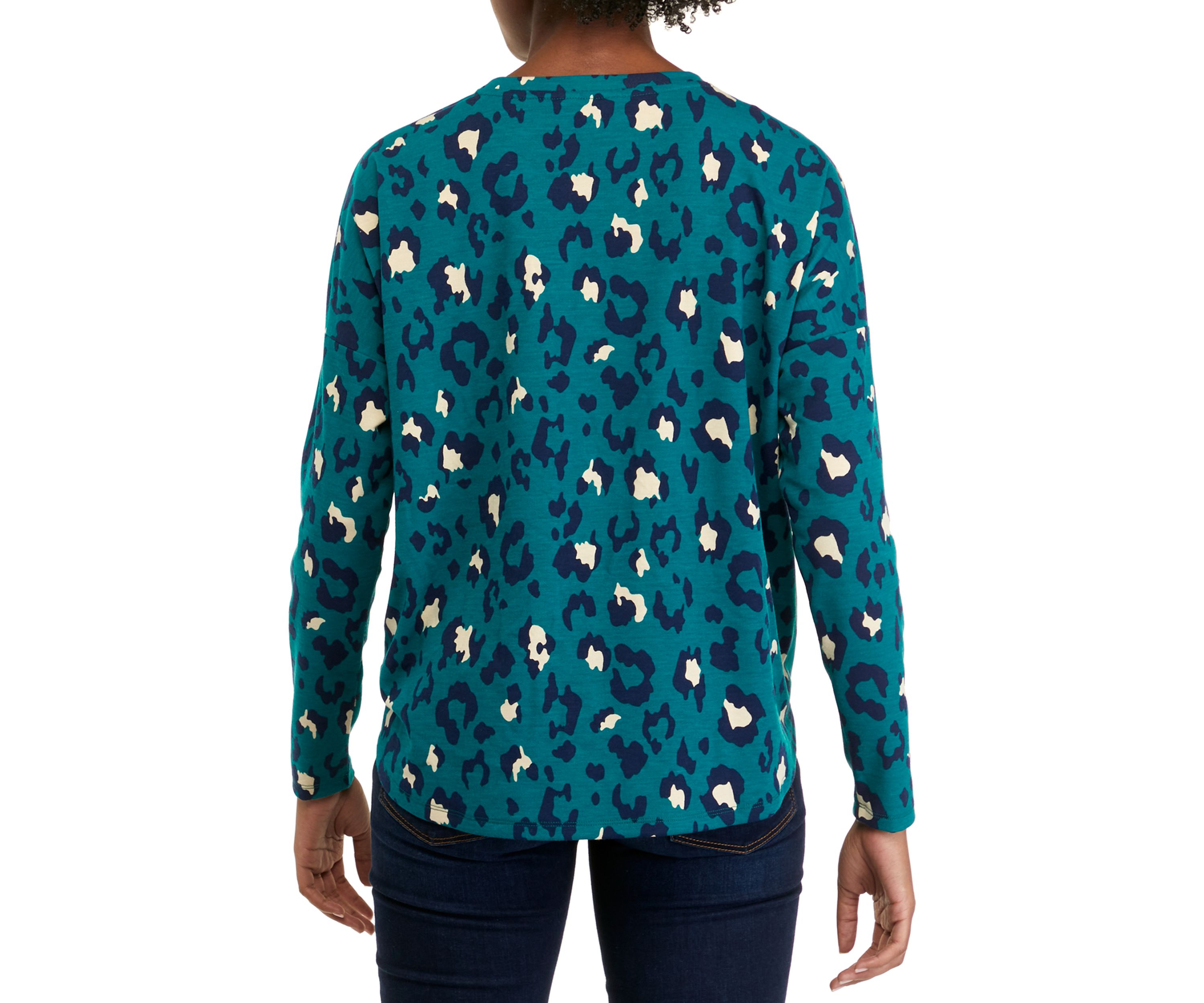 Womens Long Sleeve Baby Terry Printed T-Shirt