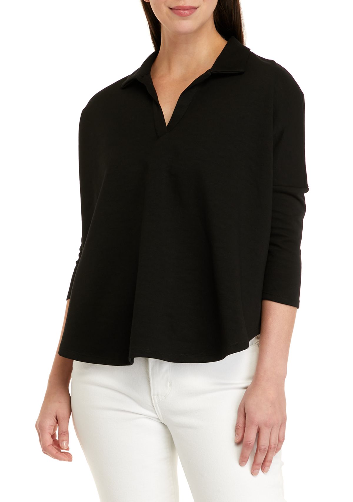 Womens 3/4 Sleeve Swing Polo Shirt