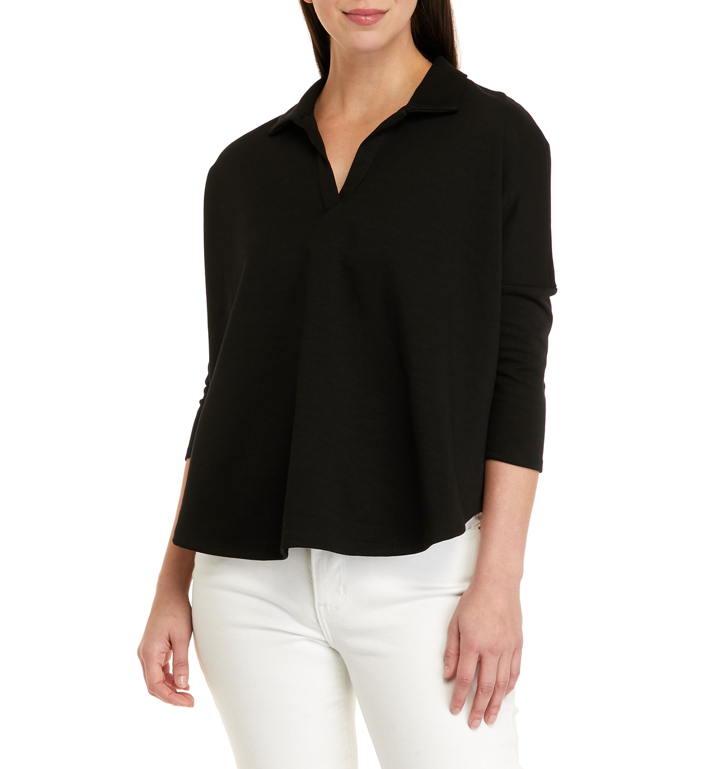 Womens 3/4 Sleeve Swing Polo Shirt