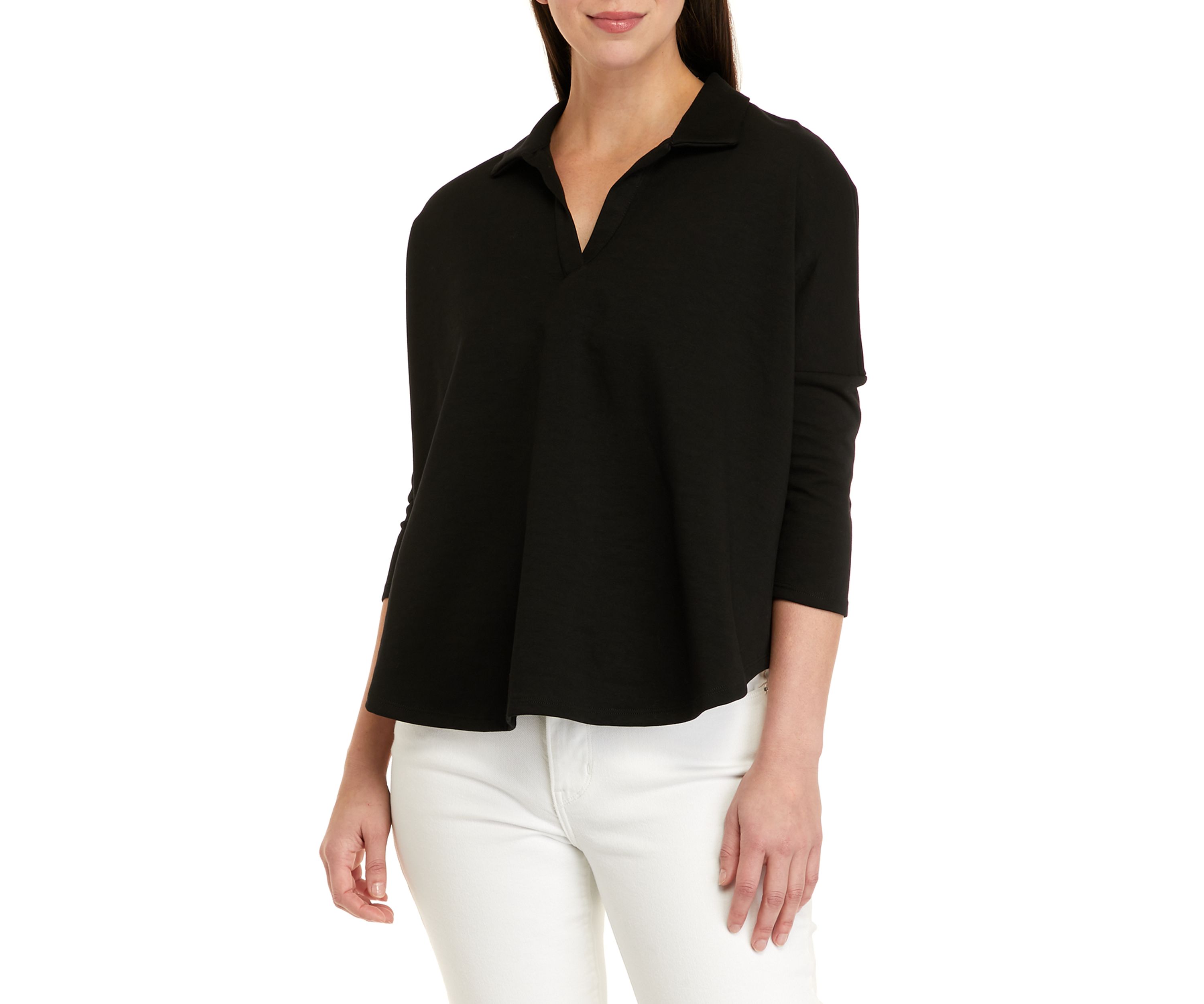 Womens 3/4 Sleeve Swing Polo Shirt