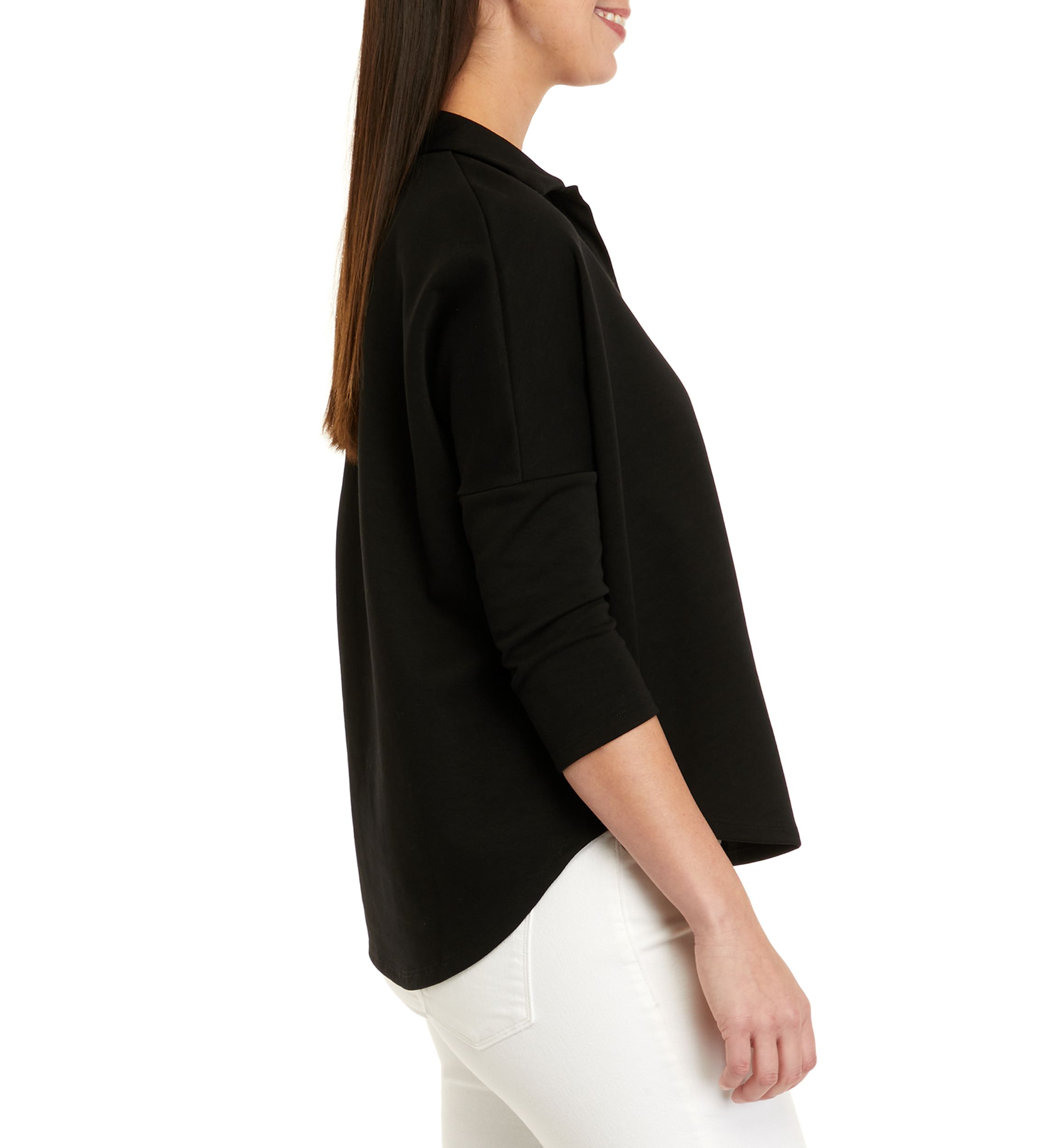 Womens 3/4 Sleeve Swing Polo Shirt