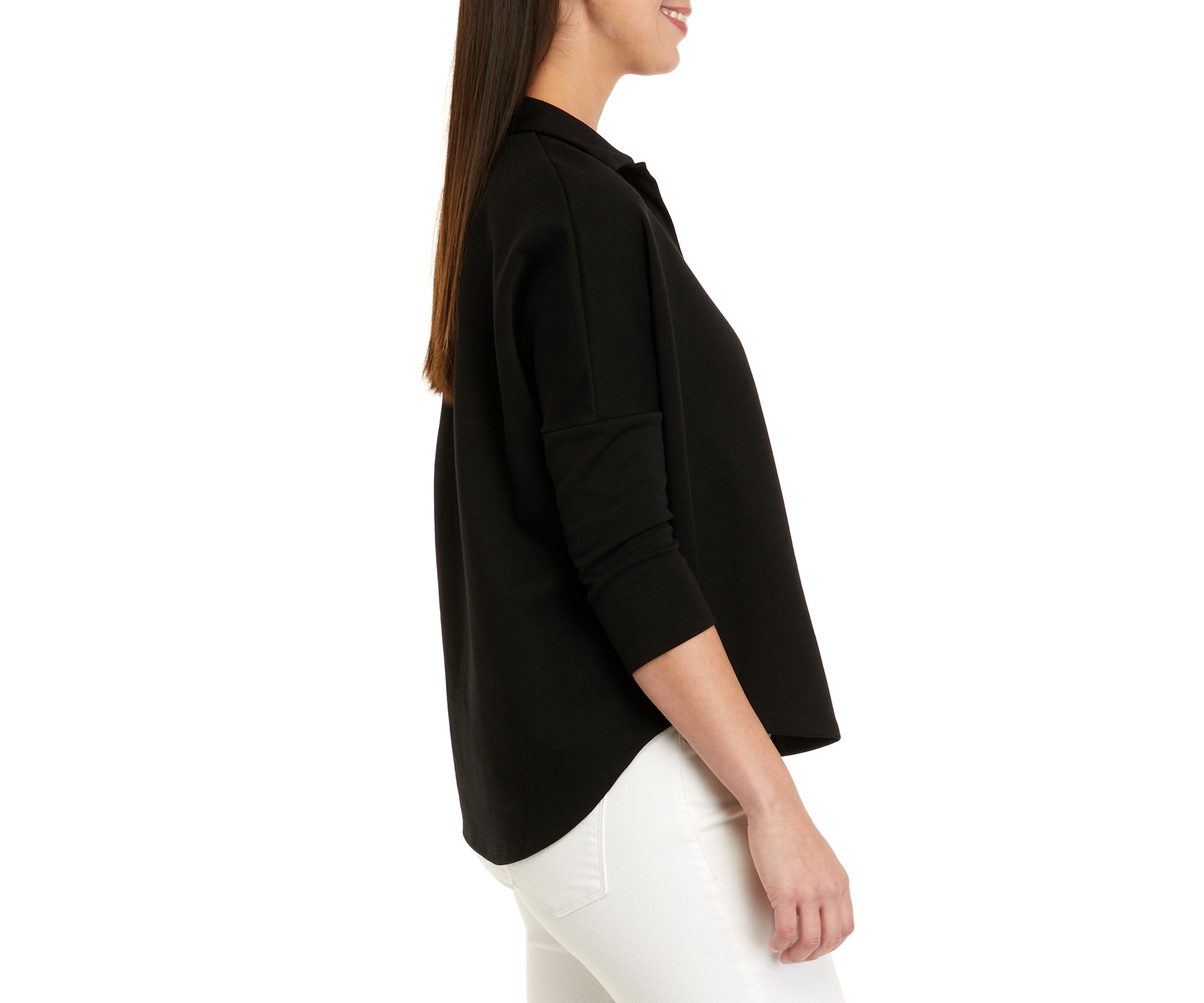 Womens 3/4 Sleeve Swing Polo Shirt