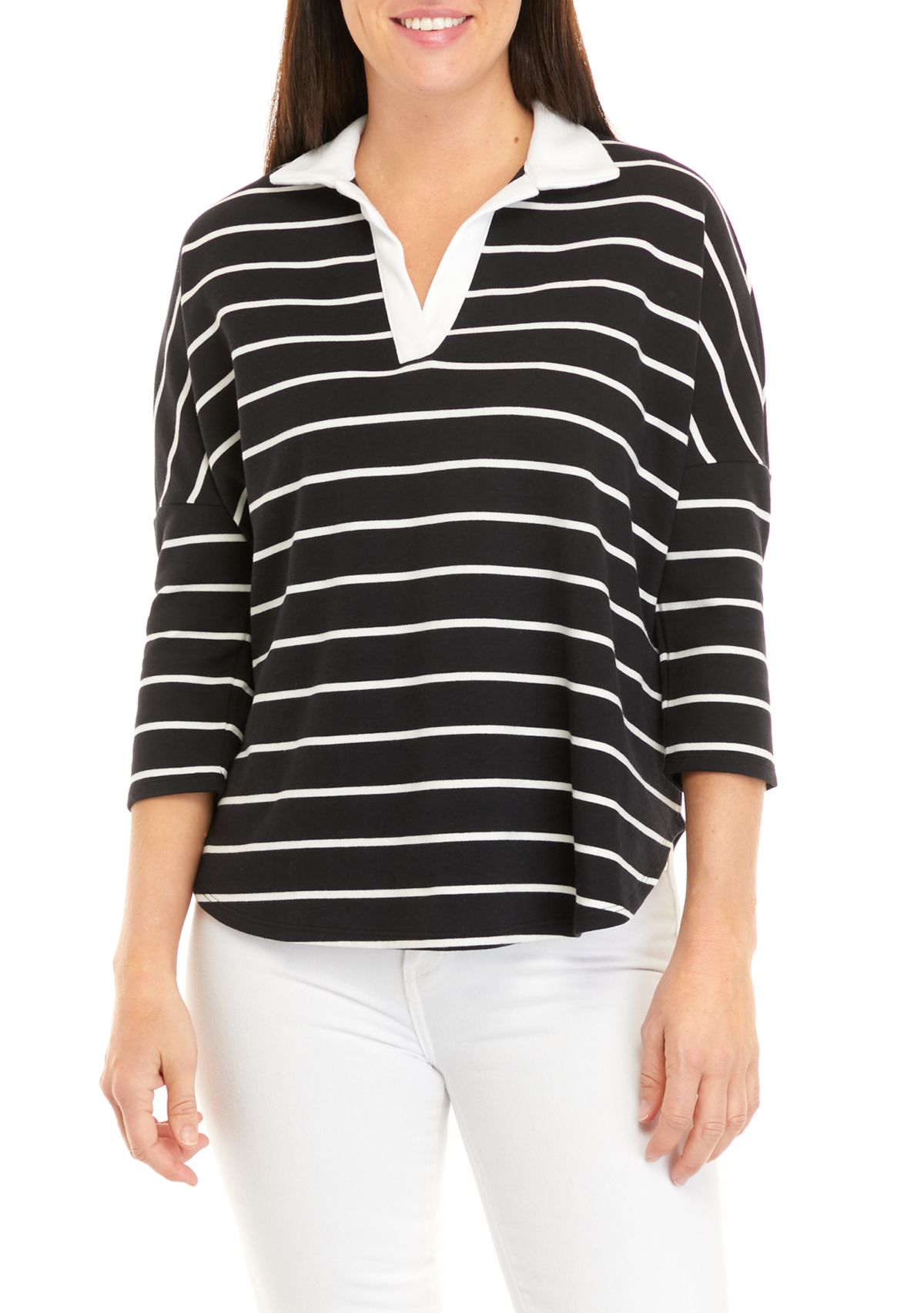 Womens 3/4 Sleeve Swing Polo Shirt