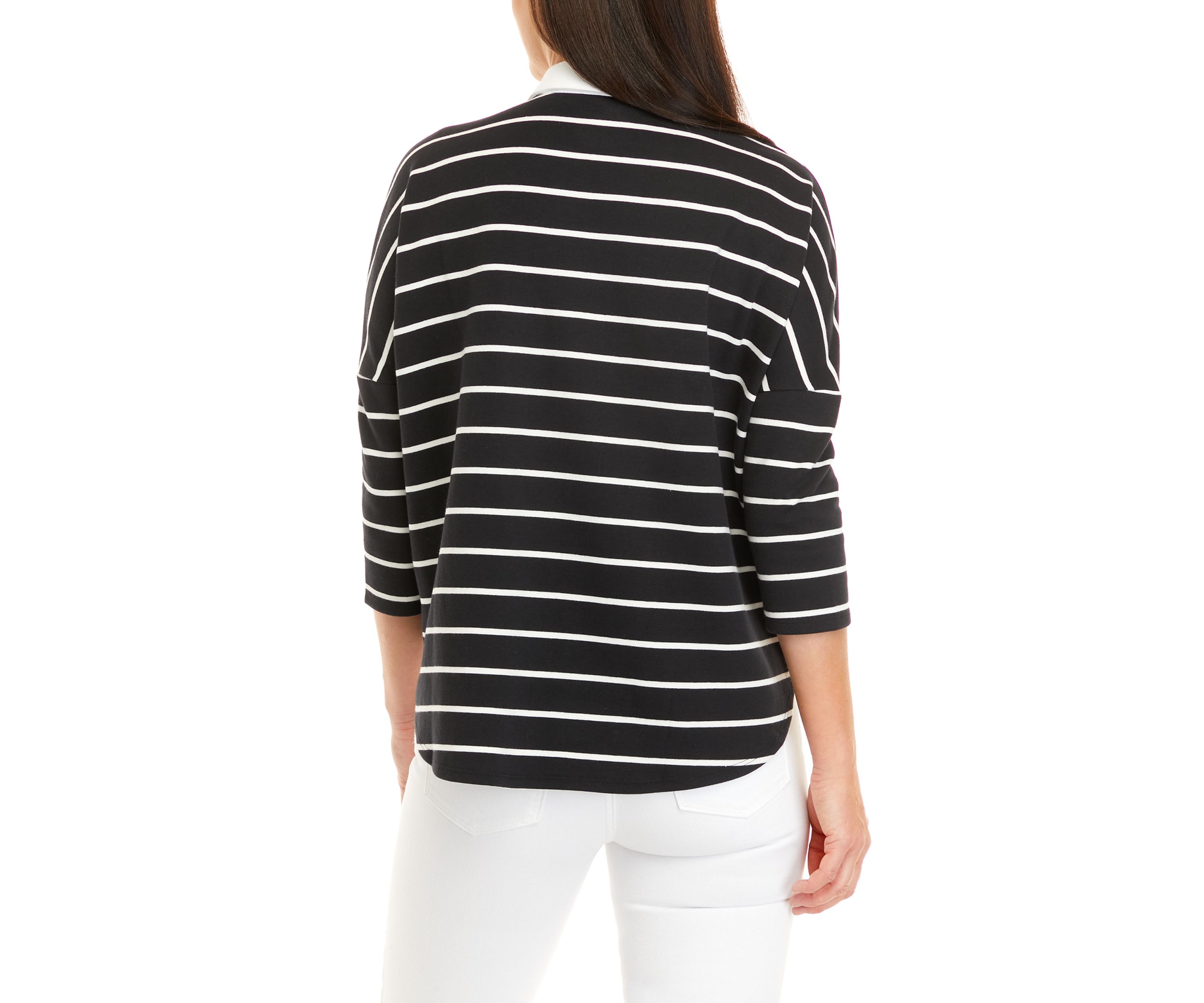 Womens 3/4 Sleeve Swing Polo Shirt