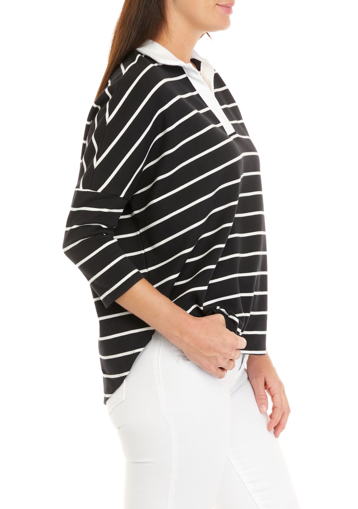 Womens 3/4 Sleeve Swing Polo Shirt