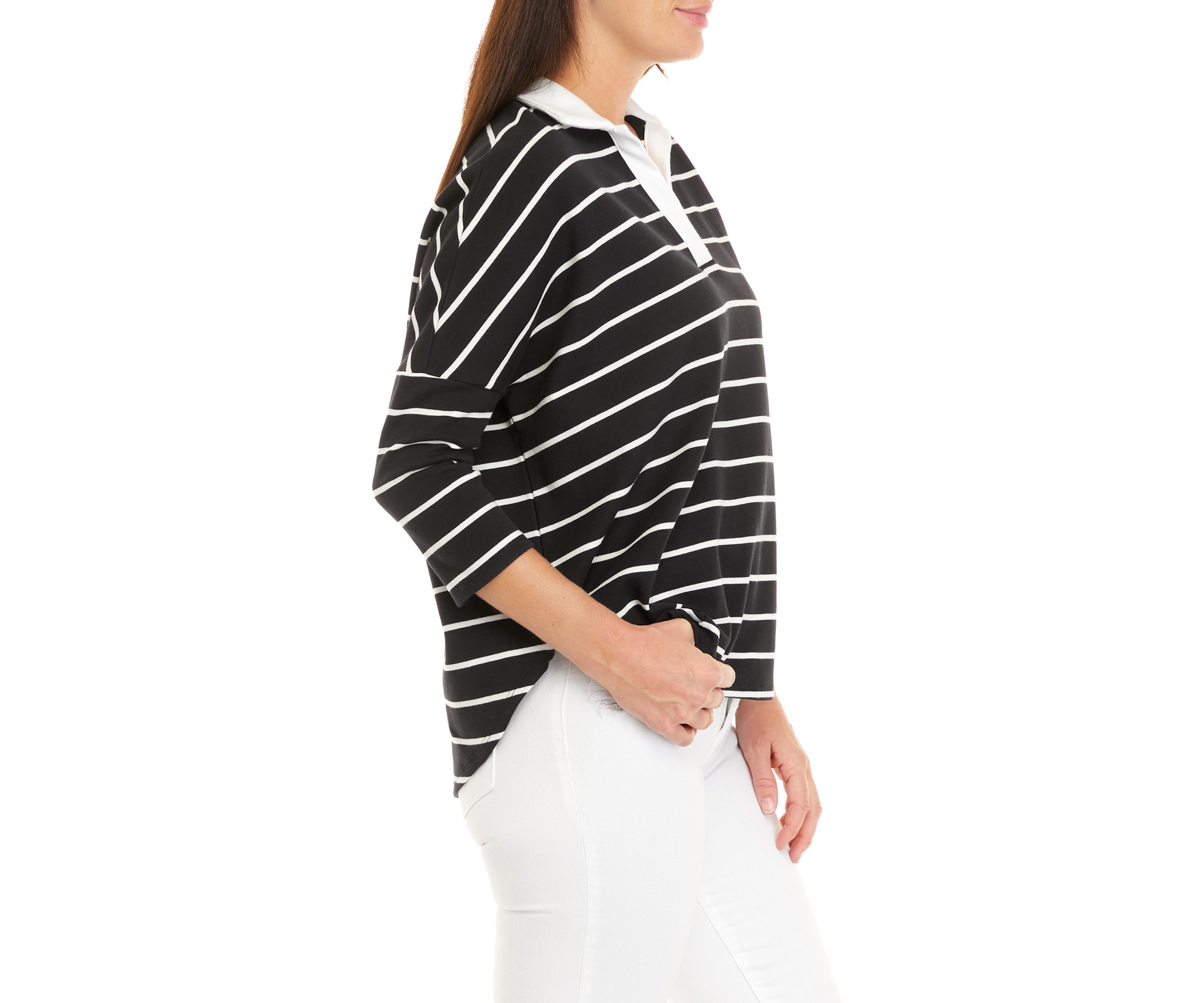 Womens 3/4 Sleeve Swing Polo Shirt