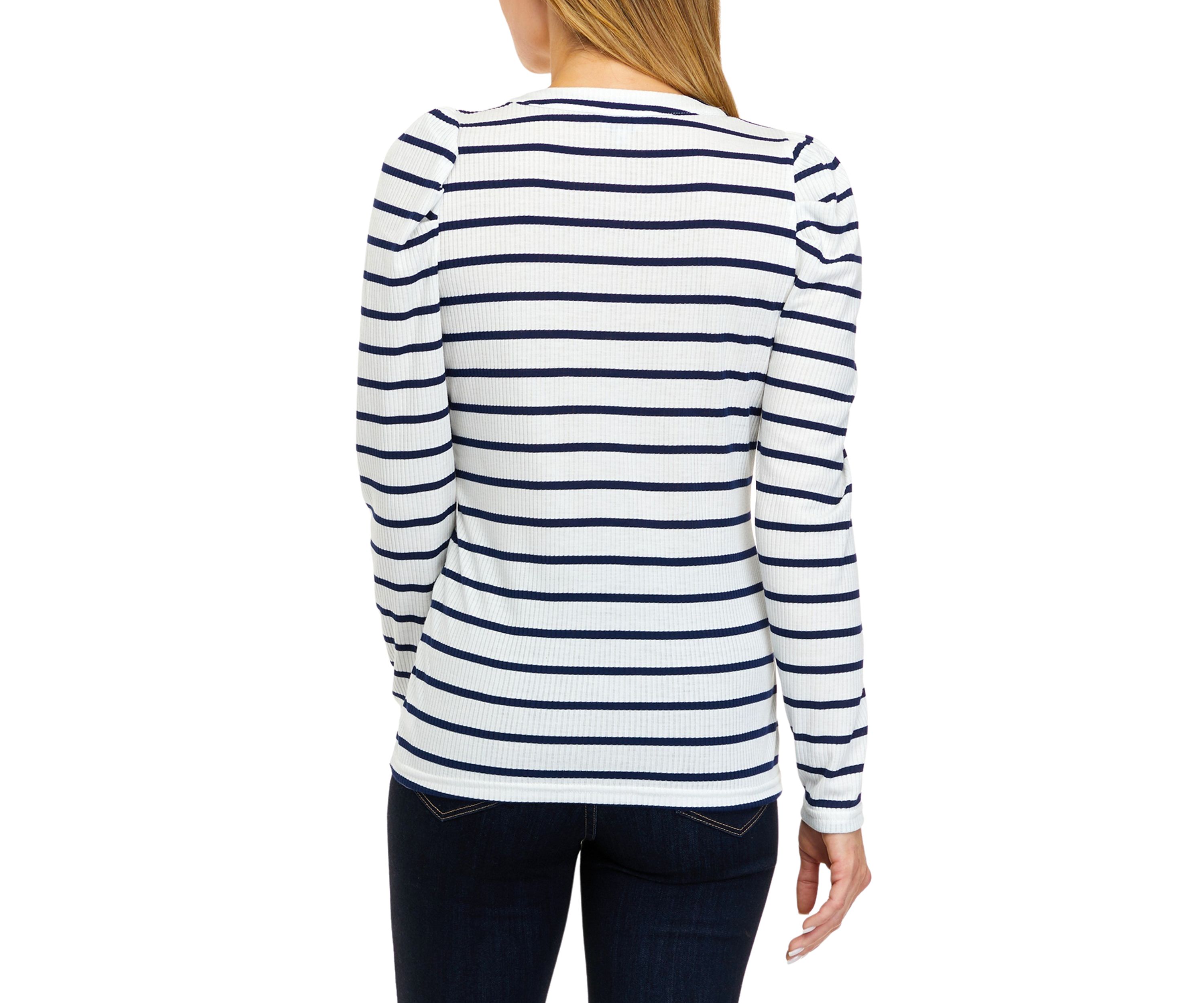 Womens Long Sleeve Ribbed Henley Top