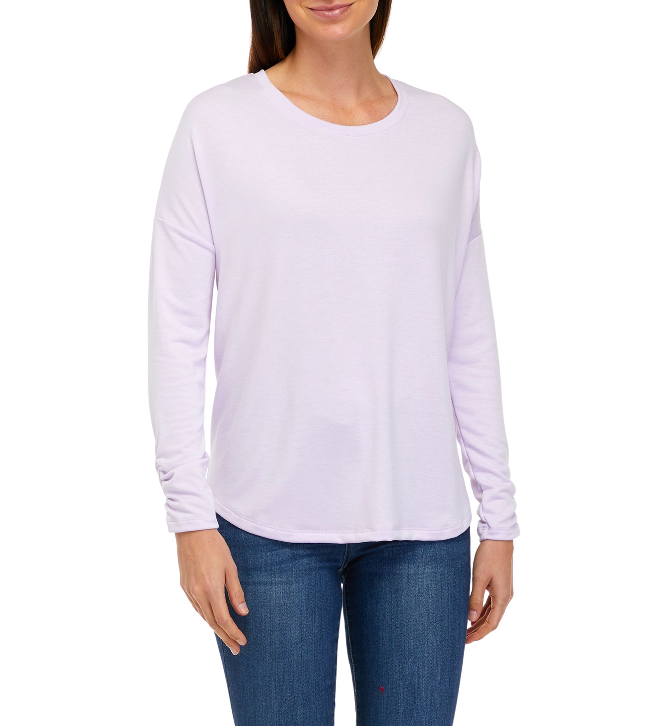 Womens Long Sleeve Terry Solid T-Shirt