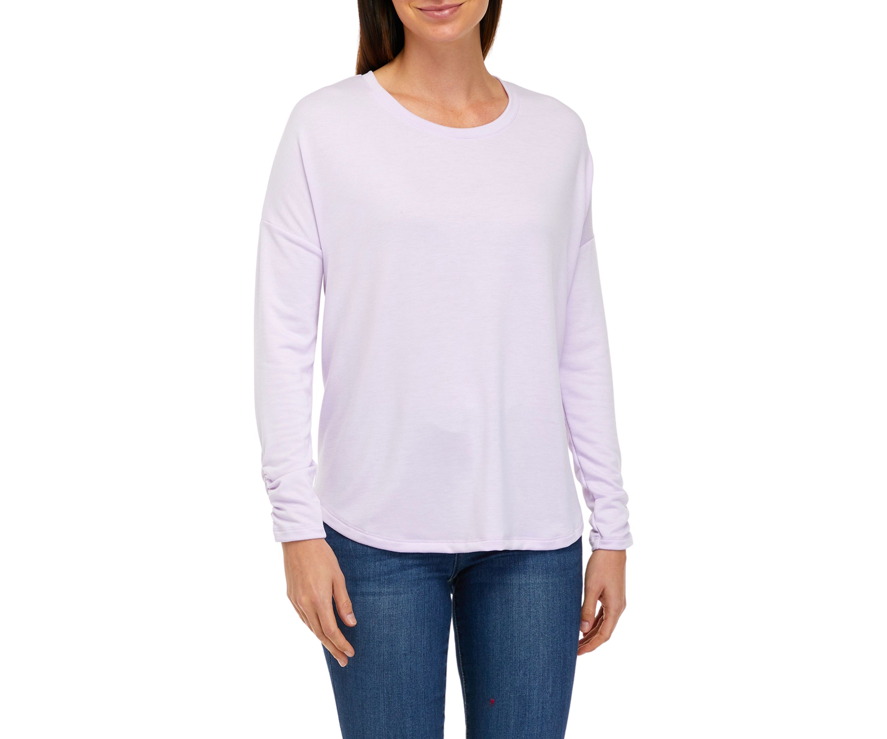 Womens Long Sleeve Terry Solid T-Shirt