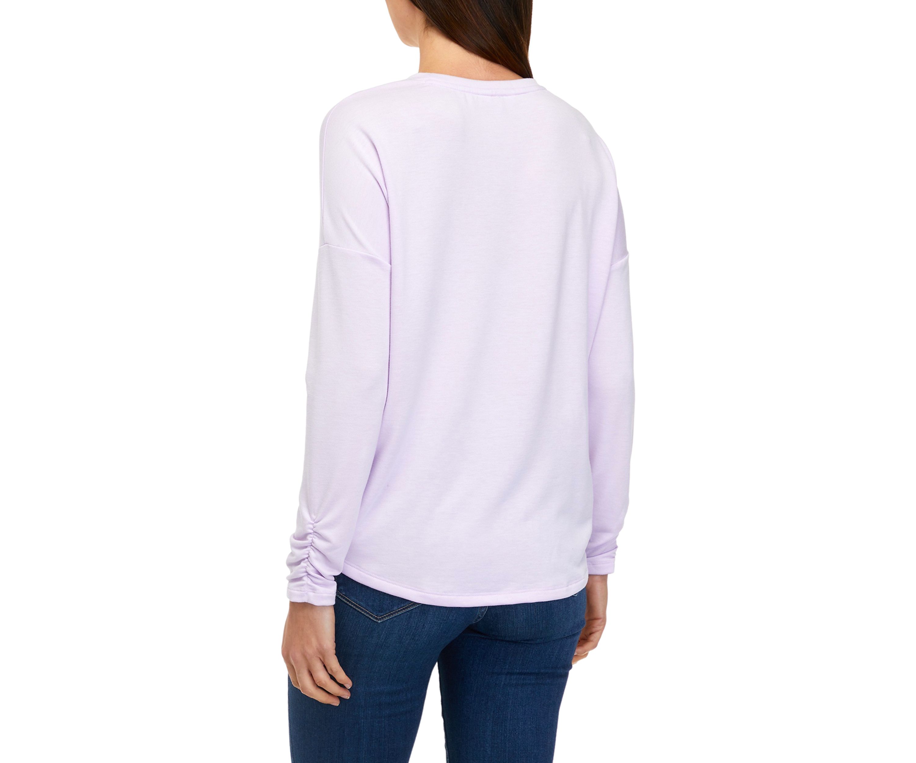 Womens Long Sleeve Terry Solid T-Shirt