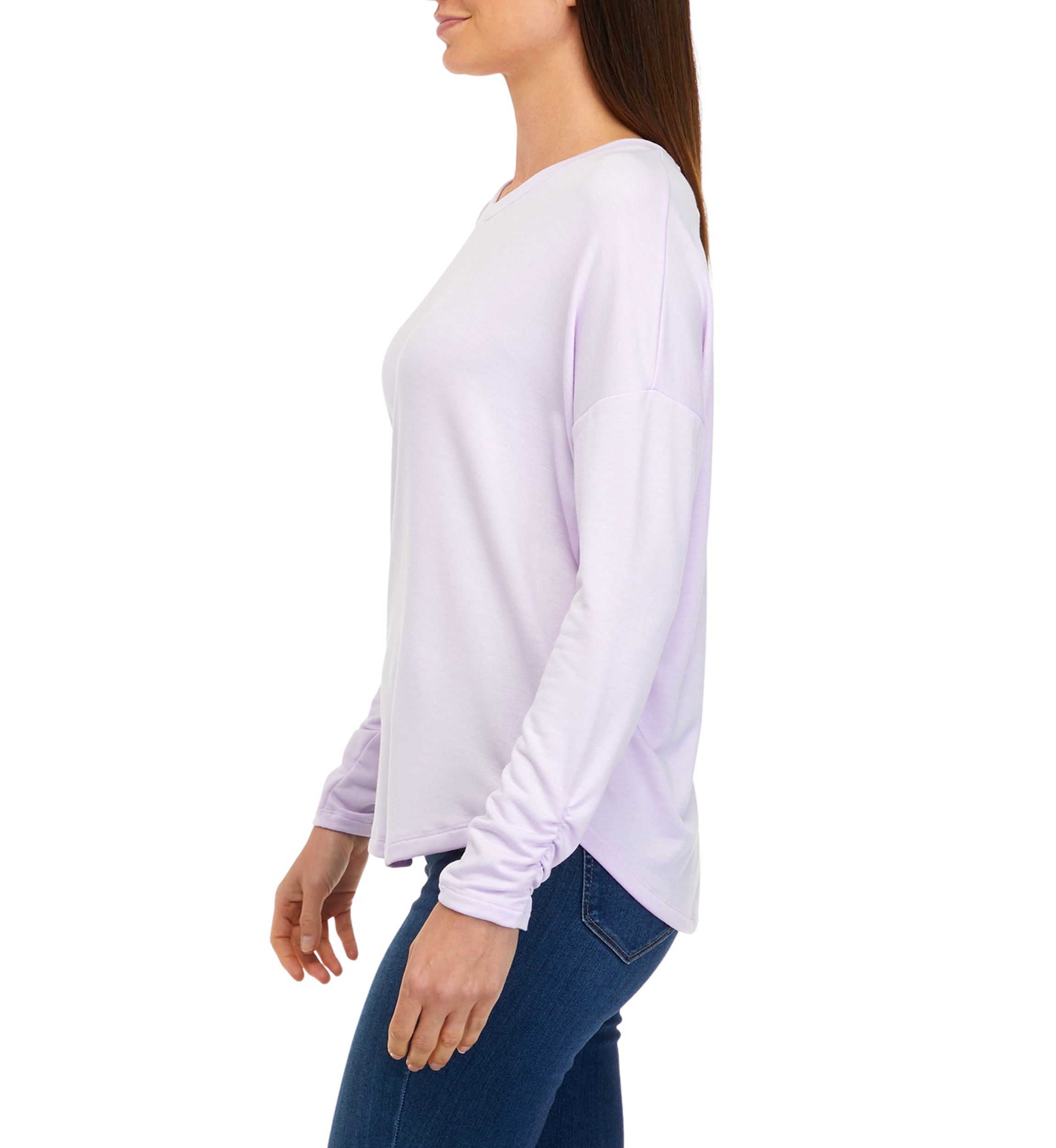 Womens Long Sleeve Terry Solid T-Shirt