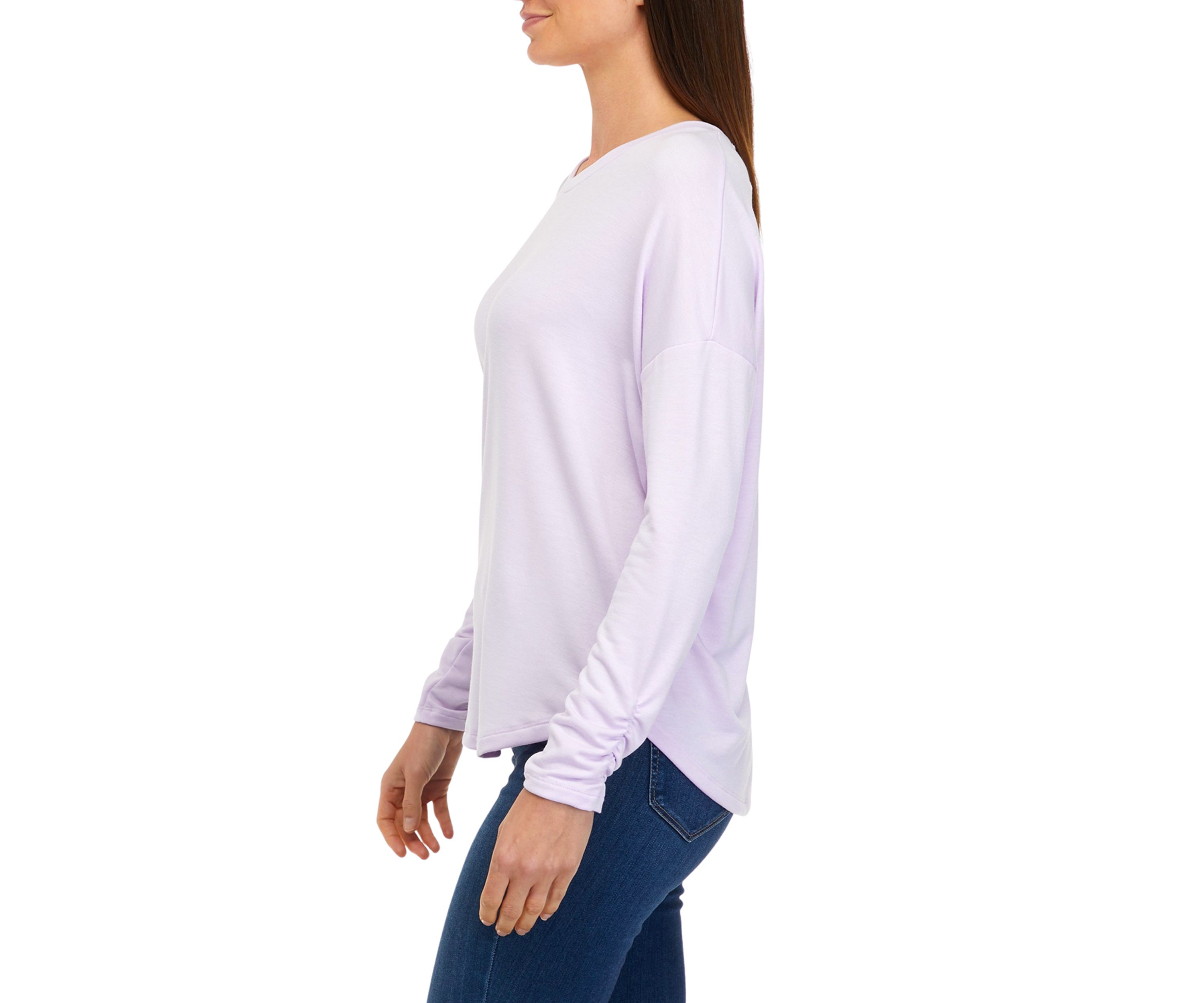 Womens Long Sleeve Terry Solid T-Shirt