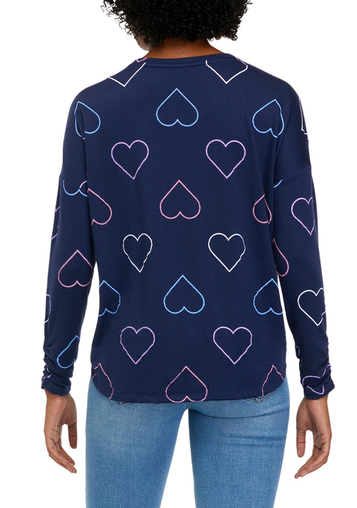 Womens Long Sleeve Printed Terry T-Shirt