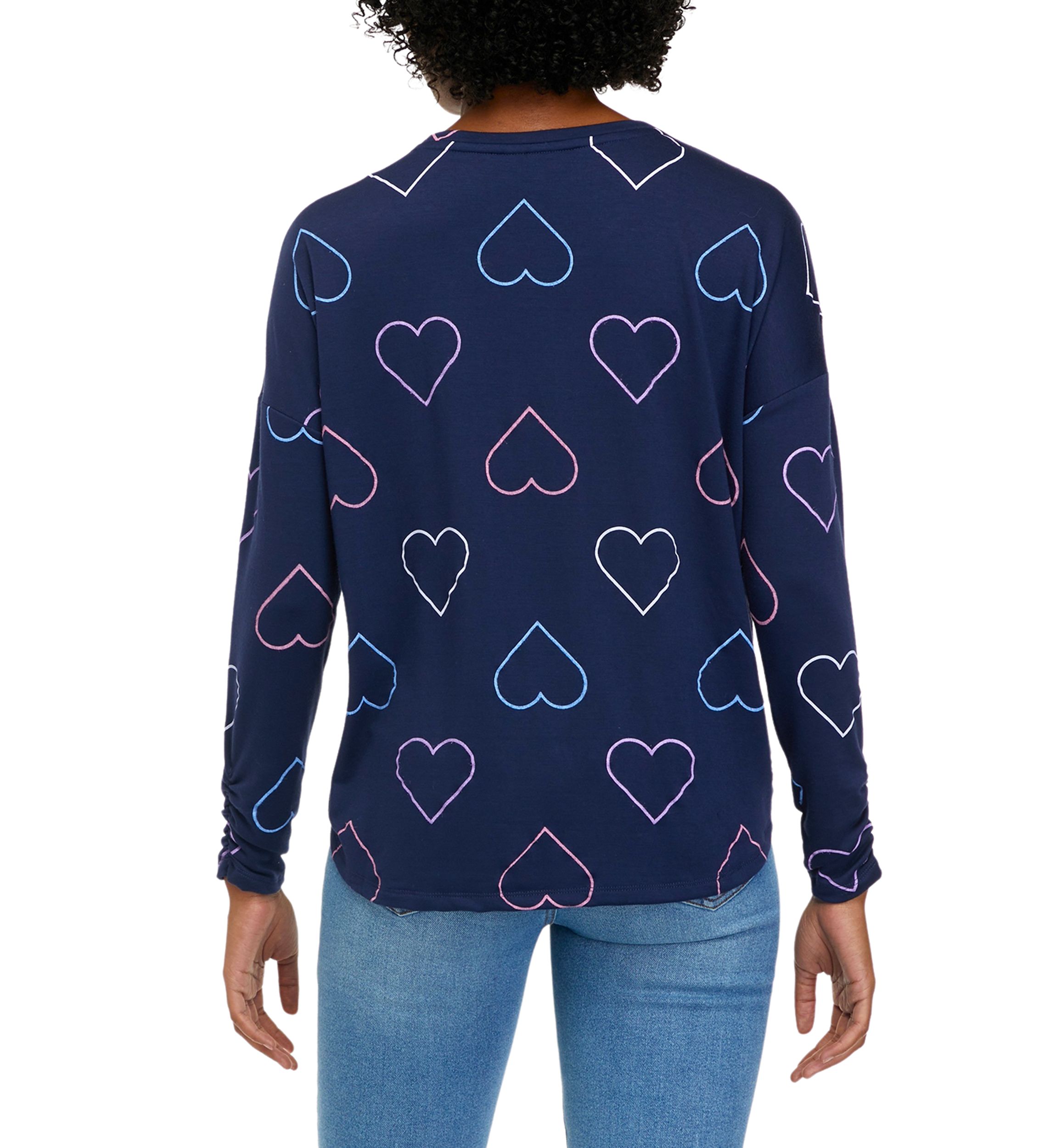 Womens Long Sleeve Printed Terry T-Shirt