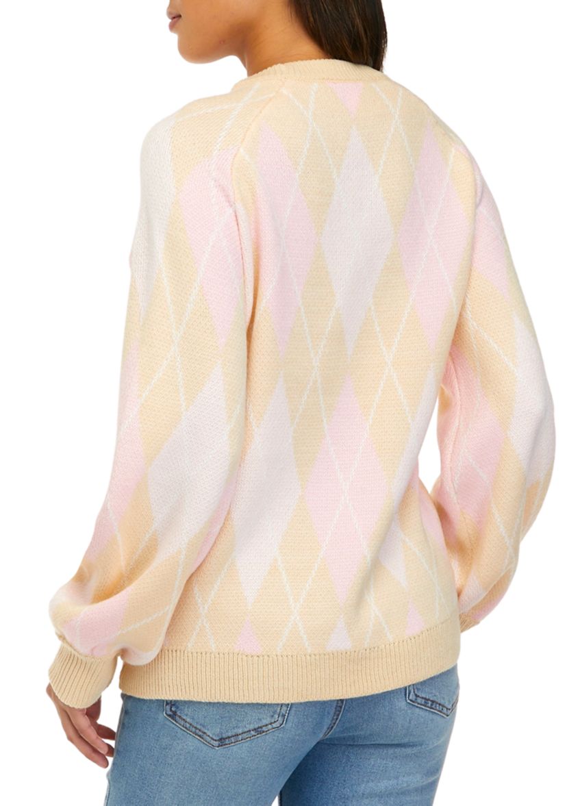 Womens Long Sleeve Fairisle Jacquard Crew Neck Sweater