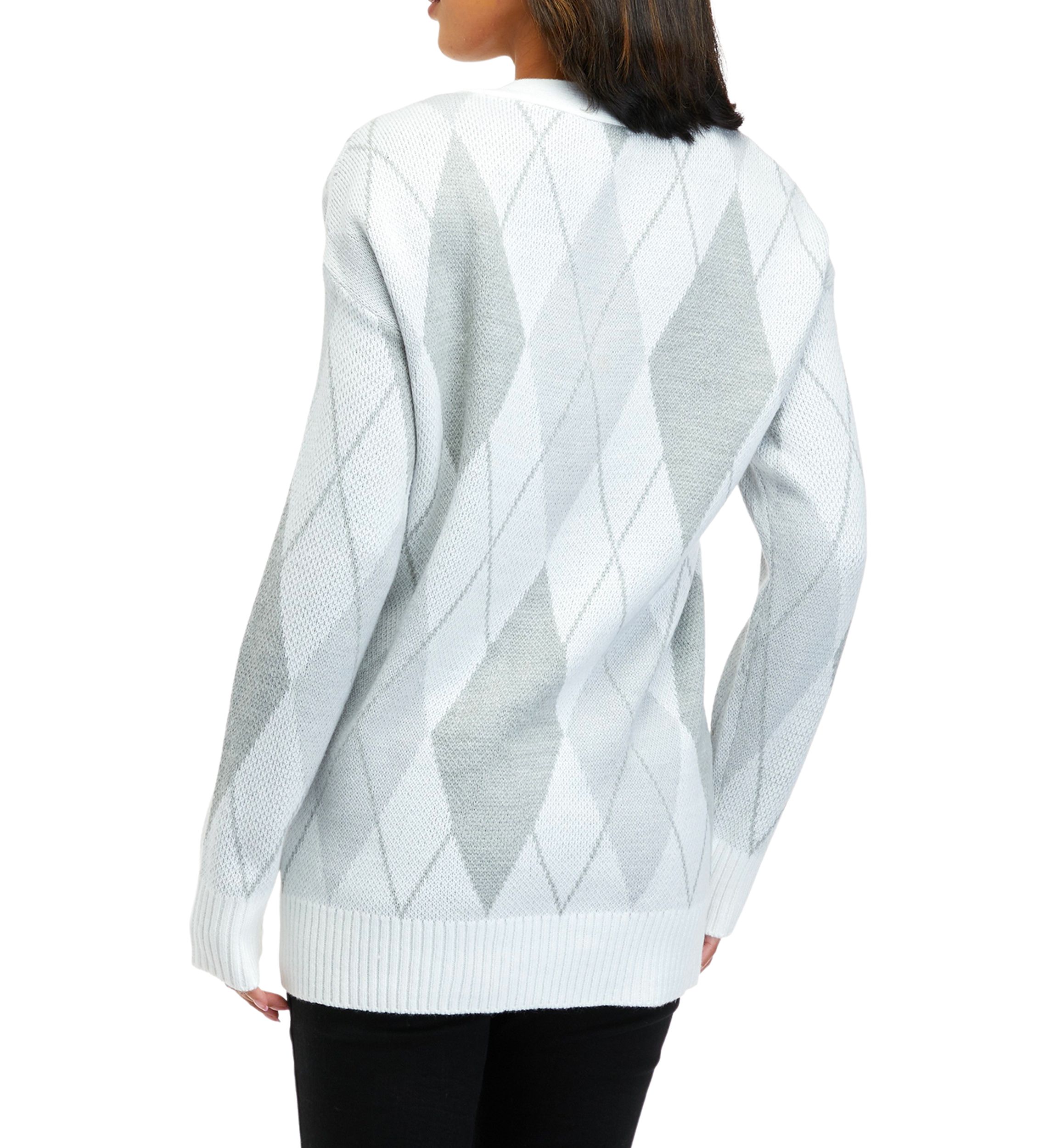 Womens Long Sleeve Jacquard Cardigan