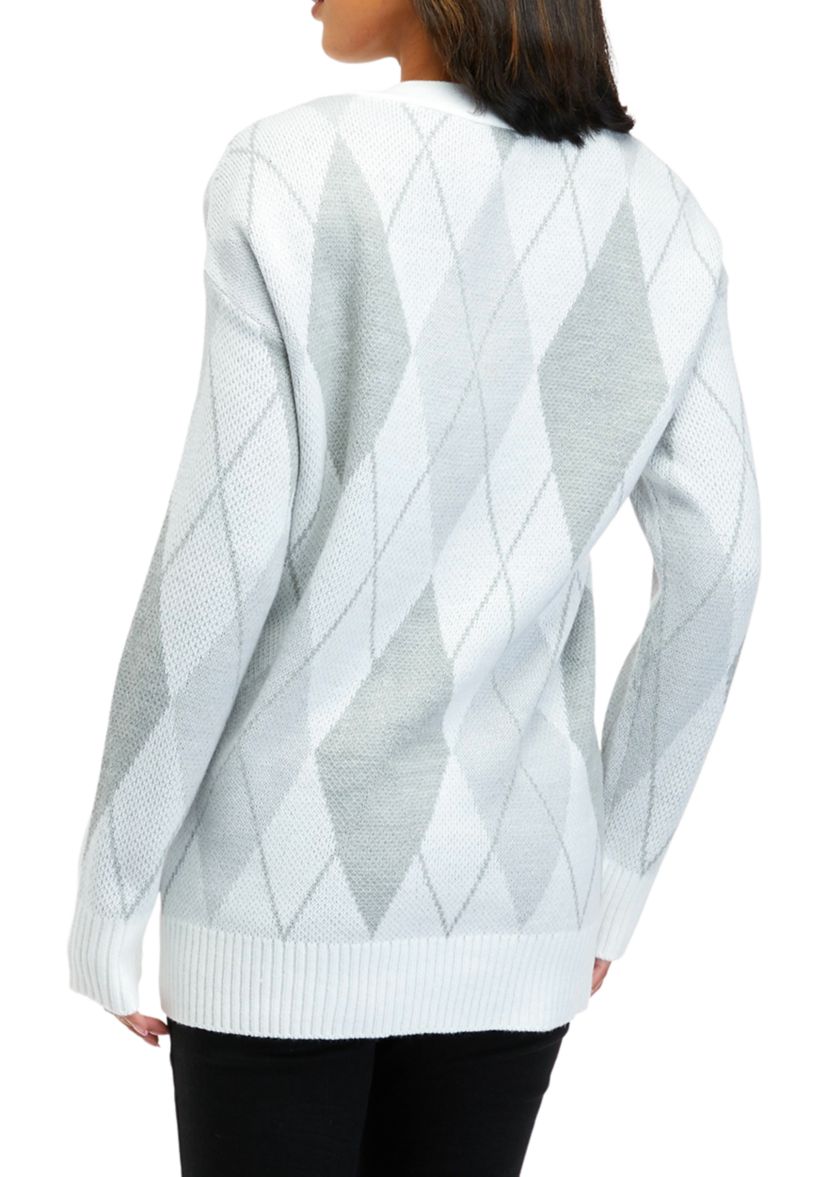 Womens Long Sleeve Jacquard Cardigan