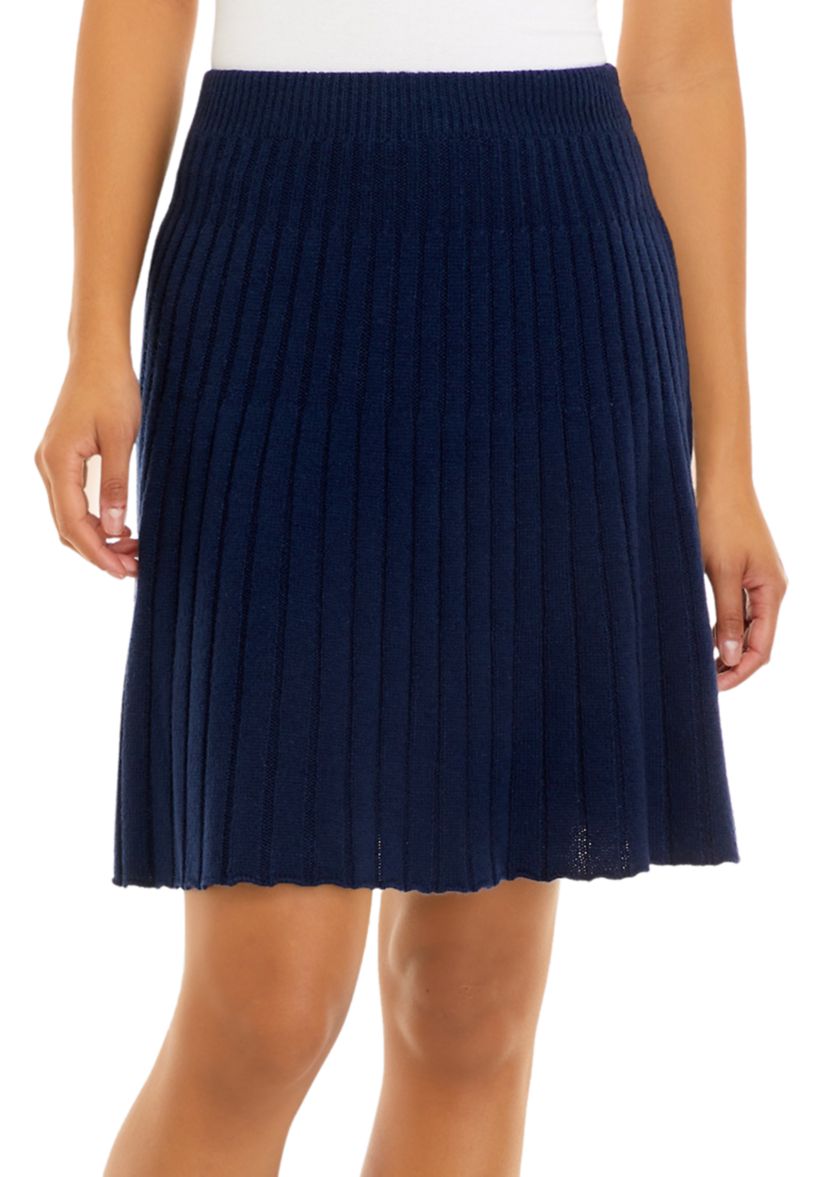 Womens Ribbed Pleated Skirt