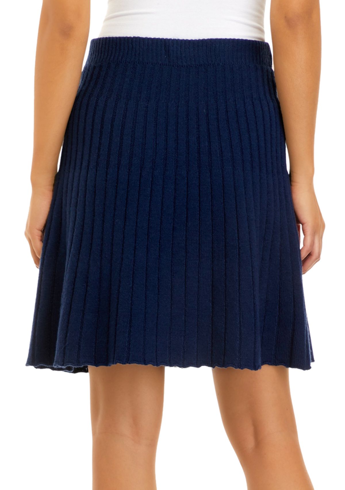 Womens Ribbed Pleated Skirt