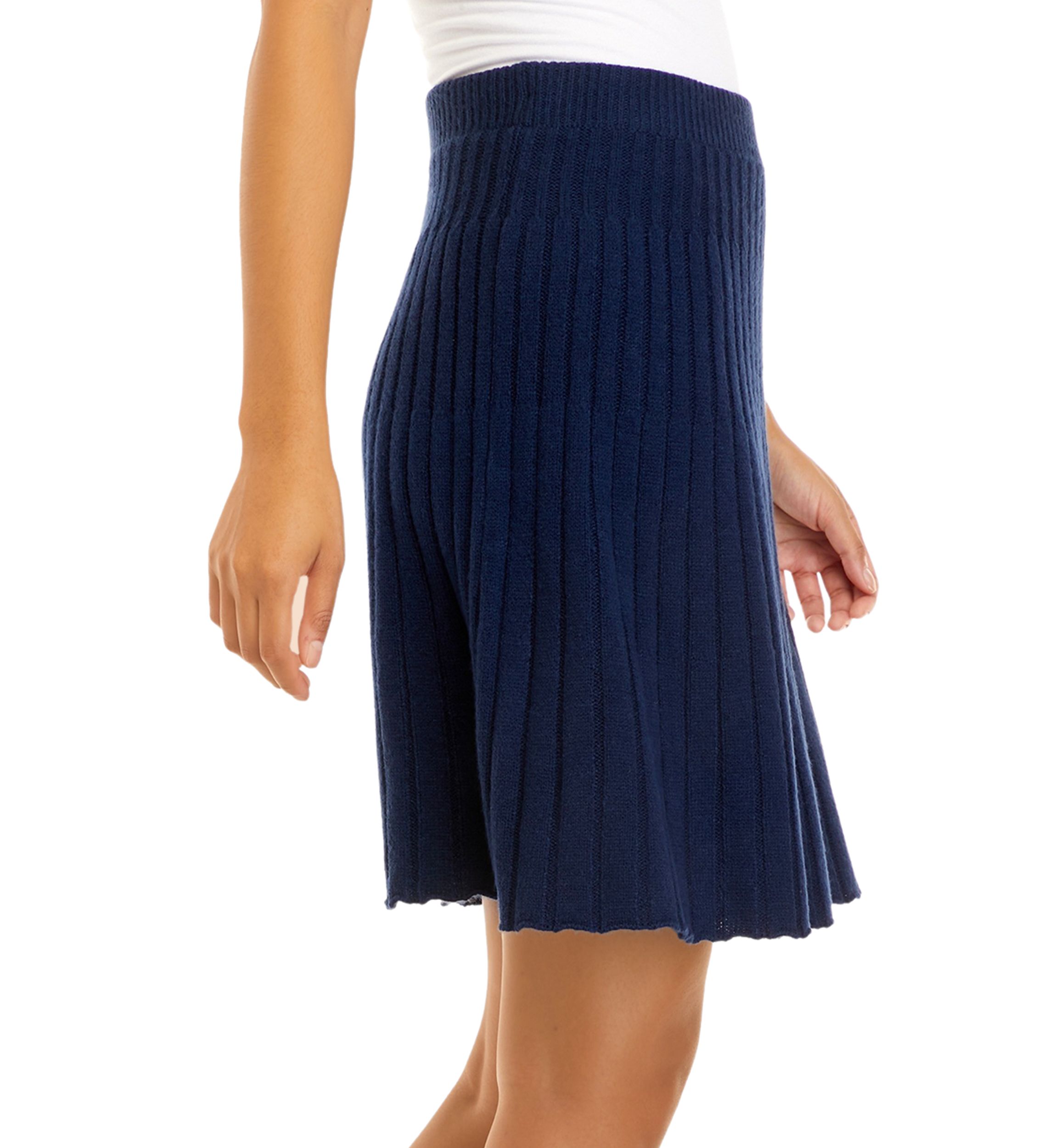 Womens Ribbed Pleated Skirt
