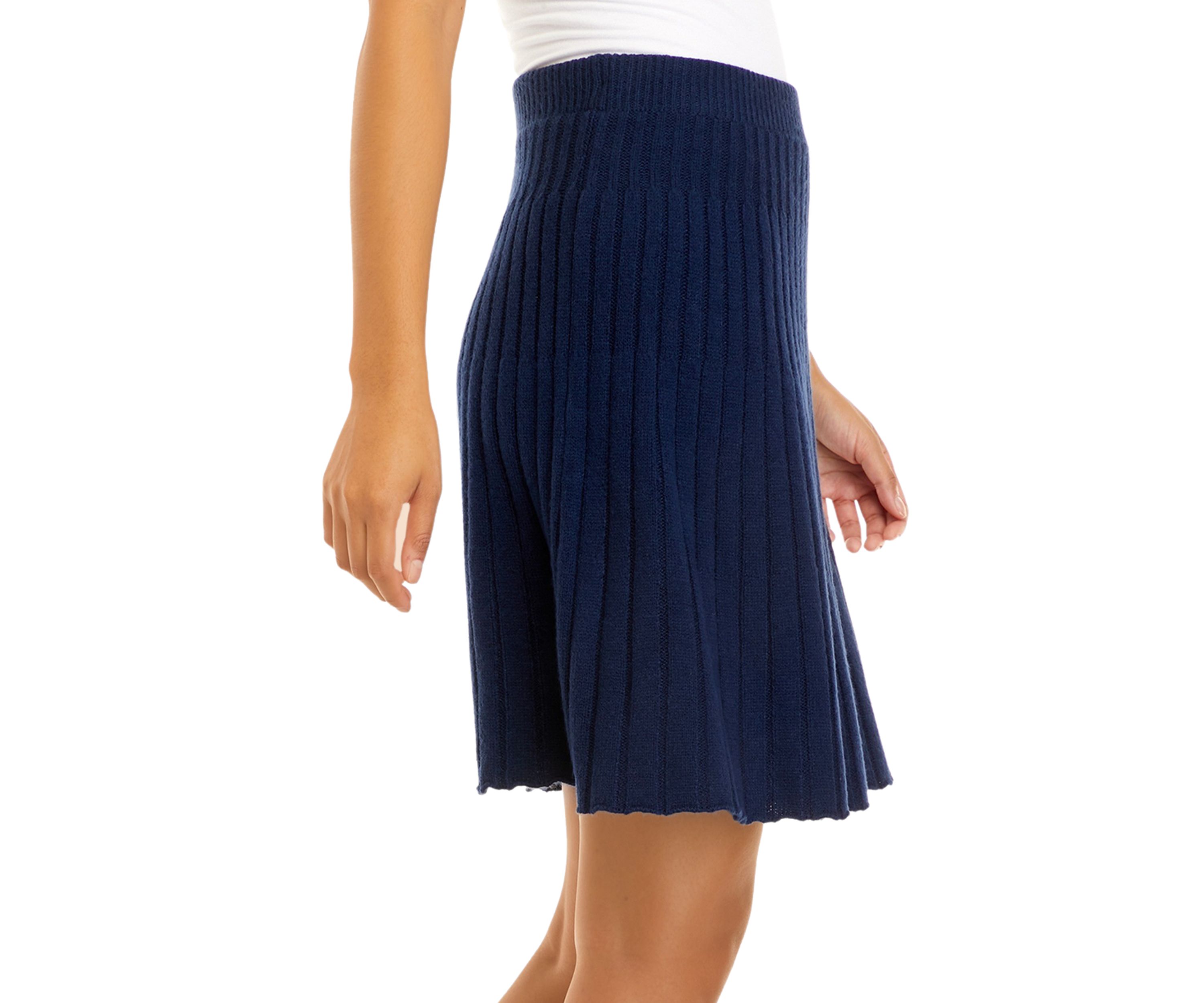 Womens Ribbed Pleated Skirt