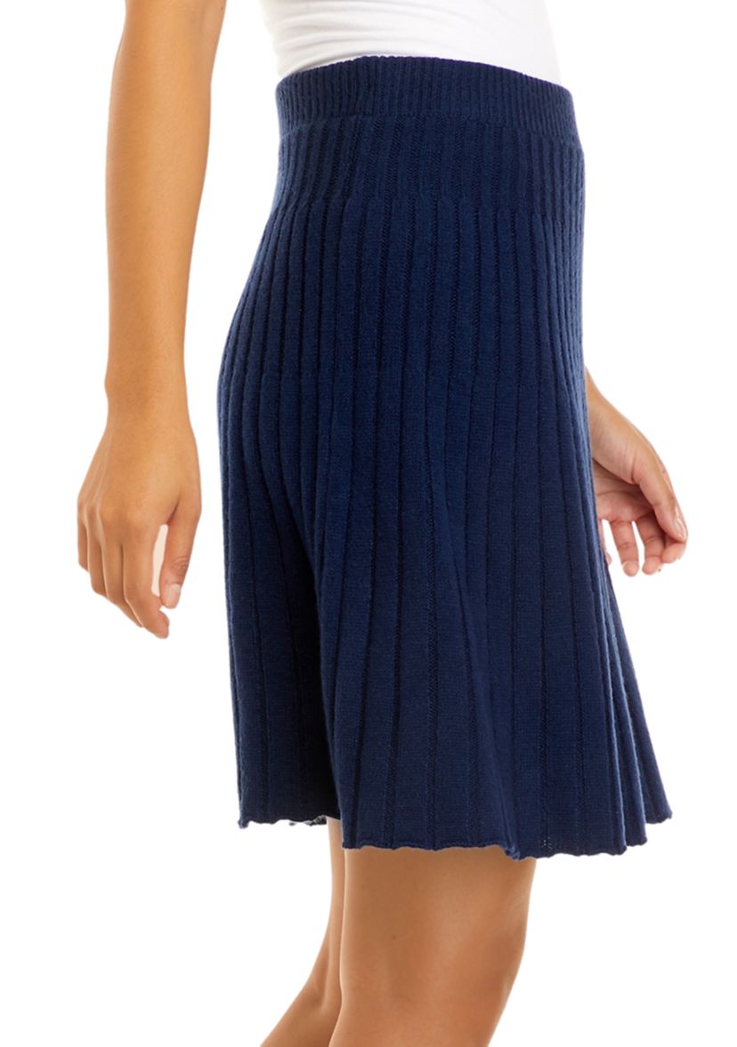 Womens Ribbed Pleated Skirt