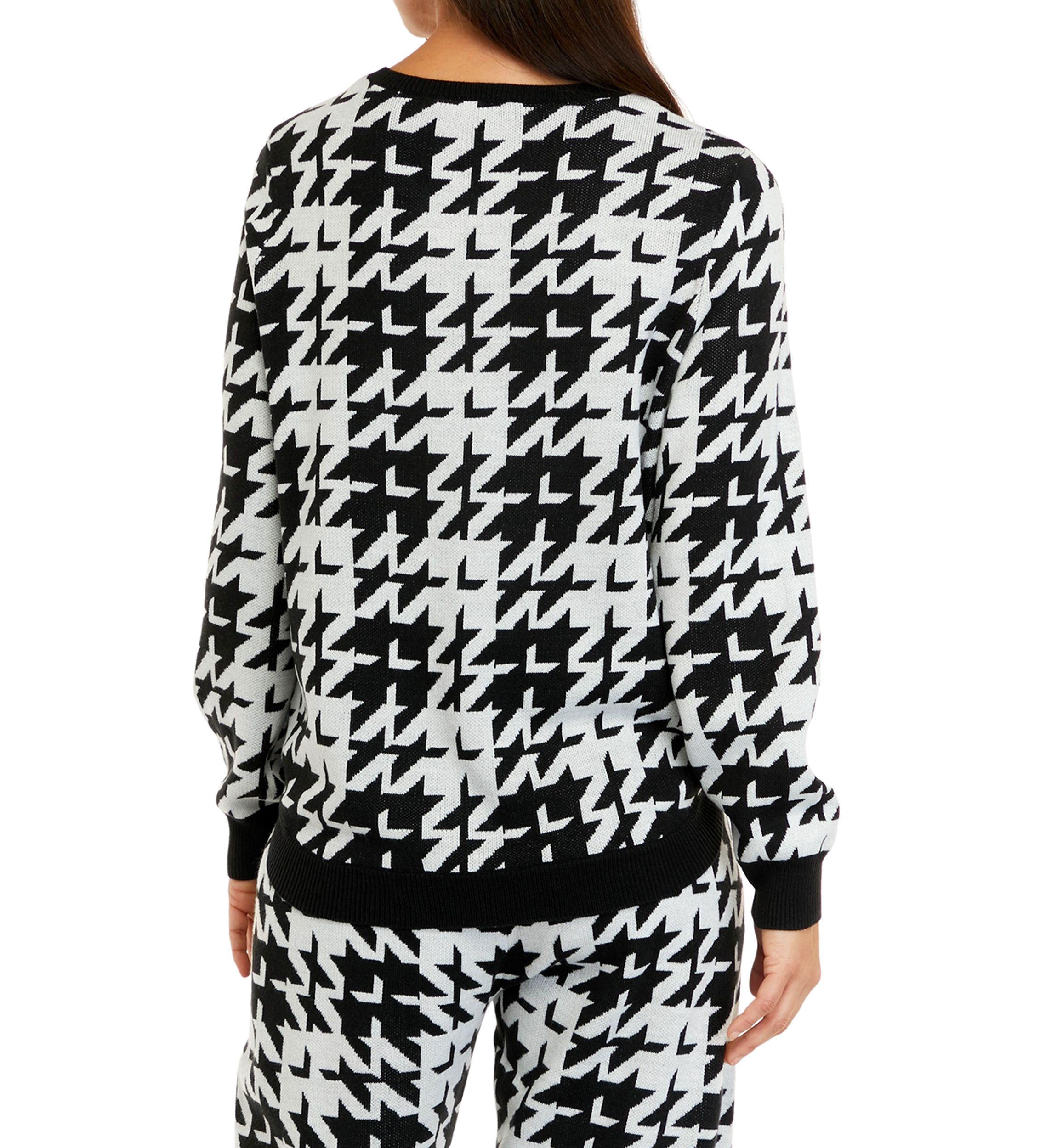 Womens Crew Neck Printed Sweater