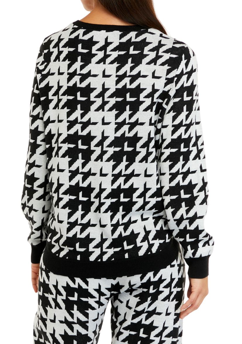 Womens Crew Neck Printed Sweater