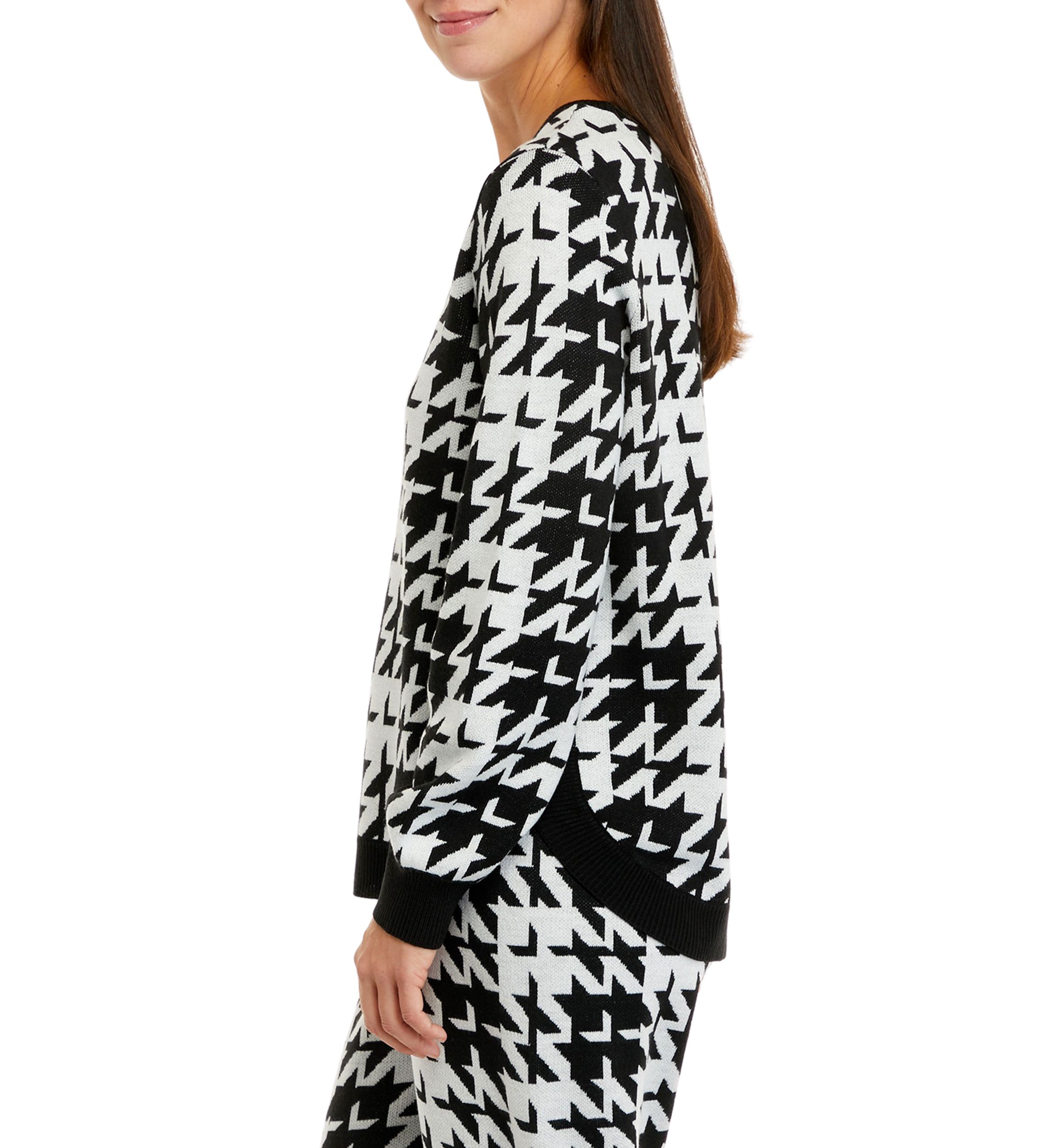 Womens Crew Neck Printed Sweater