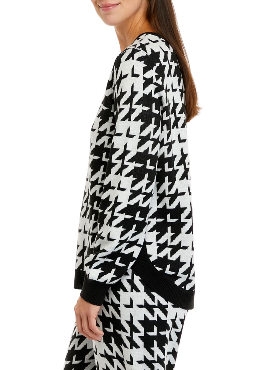 Womens Crew Neck Printed Sweater