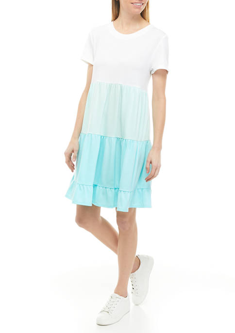 Crown & Ivy™ Womens Short Sleeve Tiered Dress