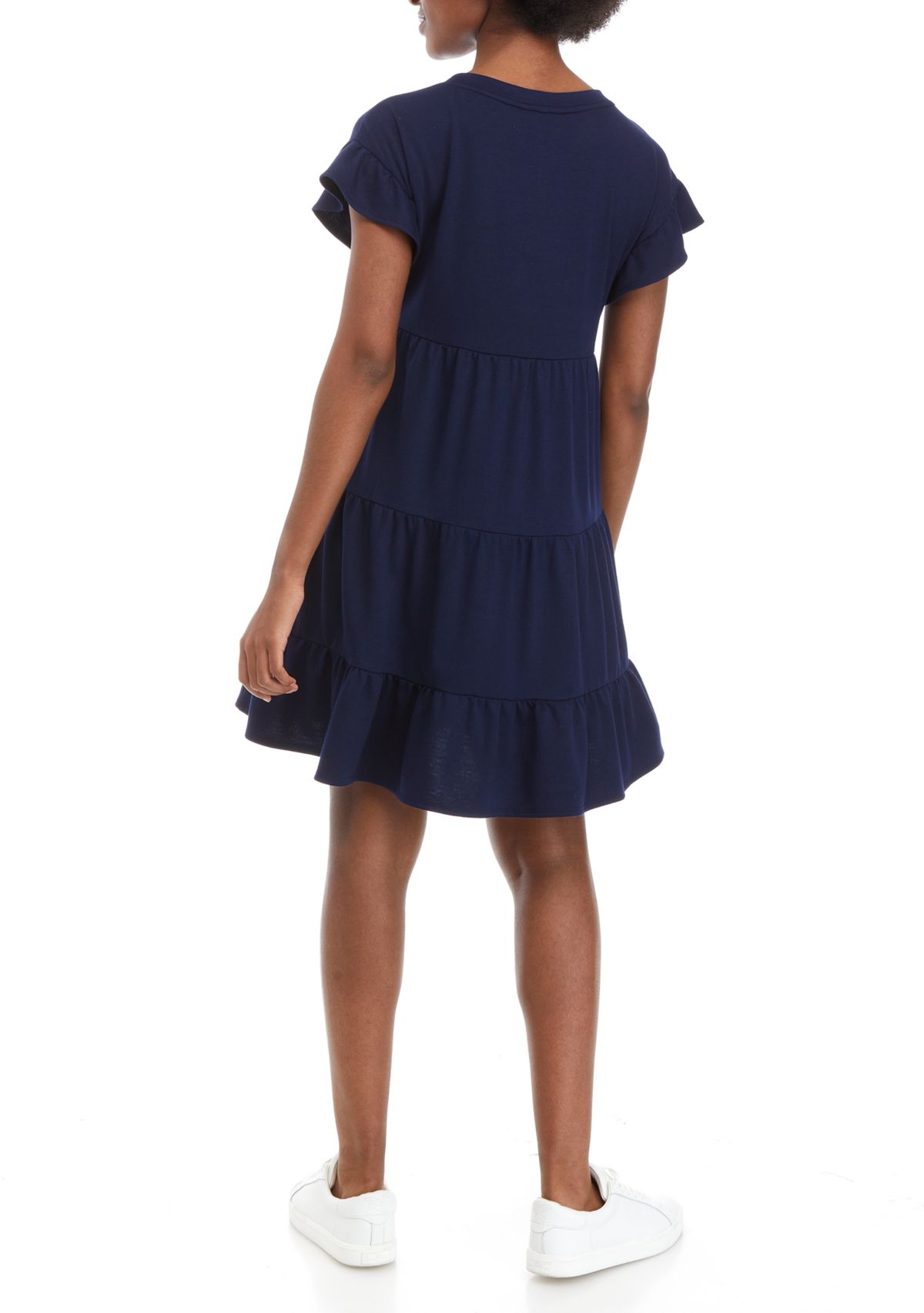 Womens Flutter Sleeve Swing Dress