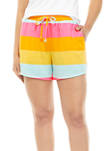Womens Striped Pull On Shorts