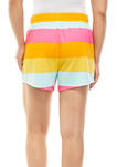 Womens Striped Pull On Shorts