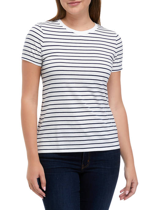 Crown & Ivy™ Womens Striped Short Sleeve T-Shirt