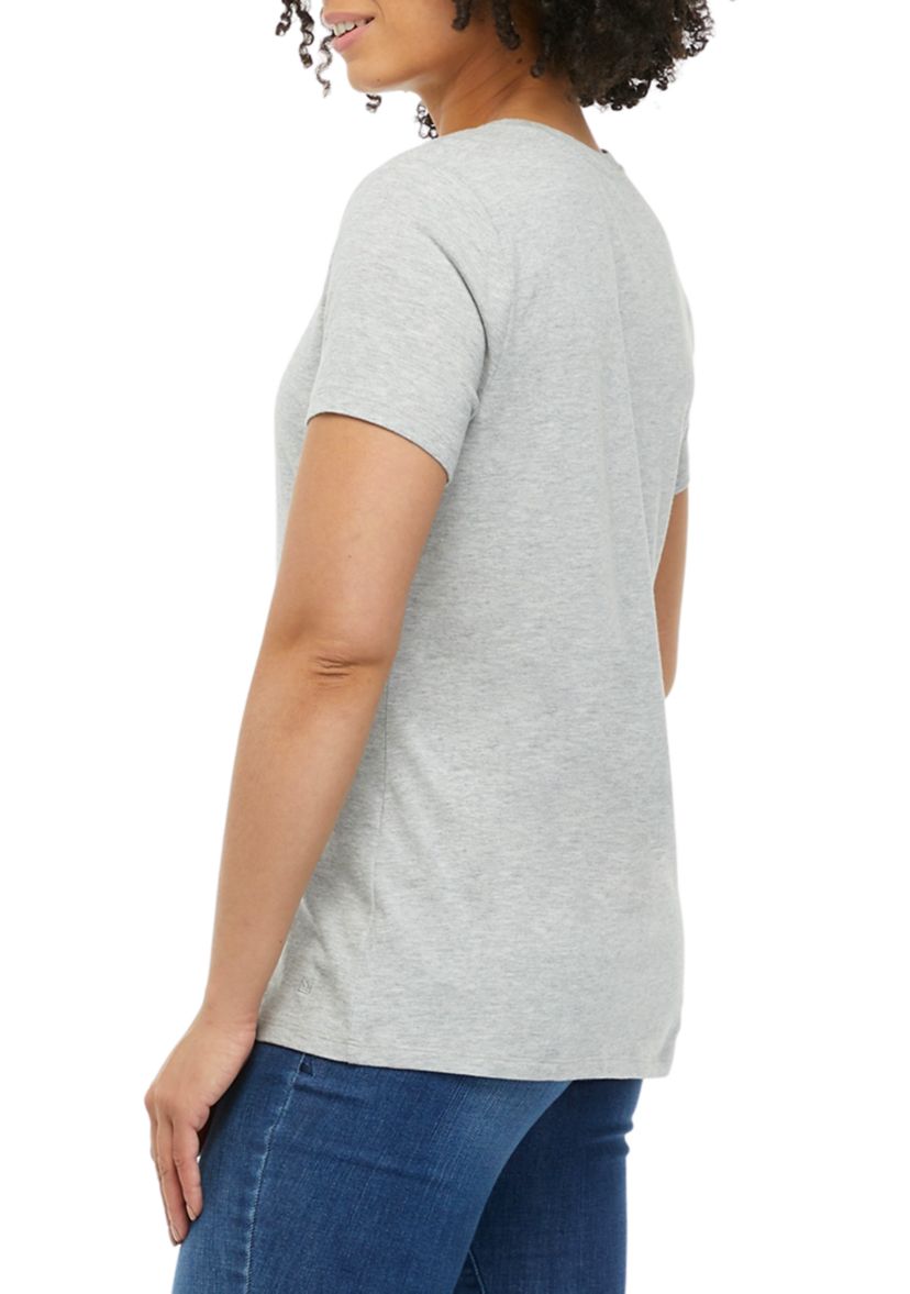 Womens Solid Short Sleeve T-Shirt